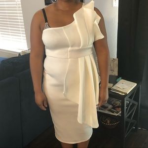 white strapless dress